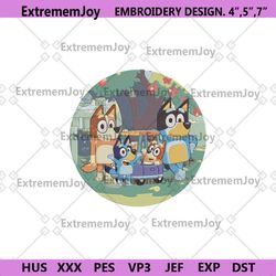 bluey family embroidery file digitals, bluey character embroidery digital download, bluey cartoon download file