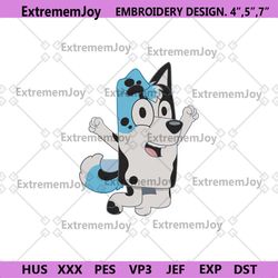 bluey machine embroidery files, dog family embroidery file digital, bluey embroidery file, bluey heeler embroidery insta