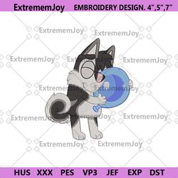 cute zanobi embroidery digital file, bluey family embroidery instant download, zanobi bluey digital instant file