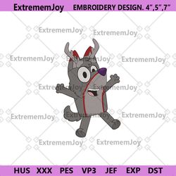 bluey reindeer embroidery file digital, bluey reindeer cosplay embroidery file designs, bluey cartoon characters embroid