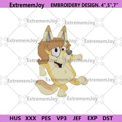 chilli machine embroidery design, bluey cartoon file instant, chilli bluey character design download file, cartoon embr