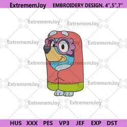 granny janet bluey embroidery instant files, bluey cartoon embroidery download digital, bluey characters embroidery down