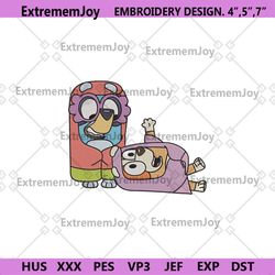 granny jannet rita bluey embroidery instant design, cute granny rita embroidery instant download, bluey character embroi