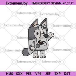 muffin bluey embroidery instant digital, muffin cupcake heeler embroidery digital downloads, bluey cartoon embroidery in