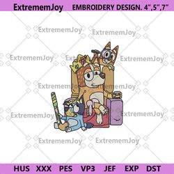 bucky bluey embroidery designs instant, bucky bingo bluey file embroidery digital instant, bluey cartoon embroidery inst