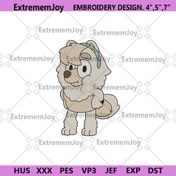 the terriers mum bluey embroidery file instant, bluey character cartoon embroidery download files, the terriers bluey em