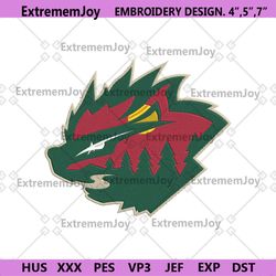 minnesota wild embroidery design, nhl embroidery designs, minnesota wild embroidery instant file