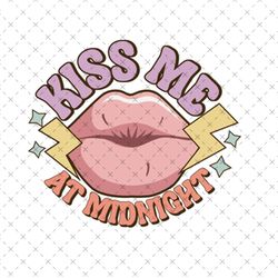 funny kiss me at midnight for new year sublimation png
