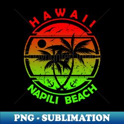 Napili Beach Hawaii Tropical Palm Trees Ship Anchor - Summer - Modern Sublimation PNG File - Capture Imagination with Every Detail