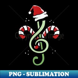 Clef Note With Santa Hat Christmas Music Teacher Musician - Trendy Sublimation Digital Download - Enhance Your Apparel with Stunning Detail