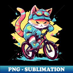 bmx cat - retro png sublimation digital download - boost your success with this inspirational png download