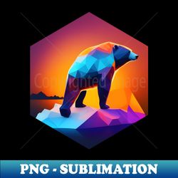 majestic polar bear sunset print - creative sublimation png download - perfect for sublimation art