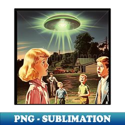 childhood ufo encounter memories vintage comics style drawing - sublimation-ready png file - revolutionize your designs