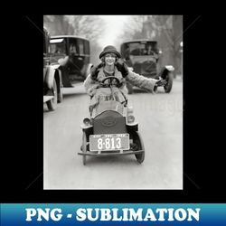 flapper driving pedal car 1924 vintage photo - artistic sublimation digital file - perfect for personalization