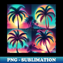 4 Square Palm Trees - Special Edition Sublimation PNG File - Bring Your Designs to Life