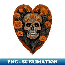 dia de los muertos heart - vintage sublimation png download - boost your success with this inspirational png download