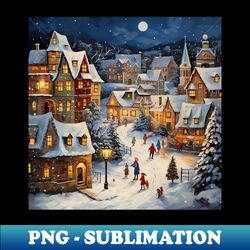 christmas village - digital sublimation download file - instantly transform your sublimation projects