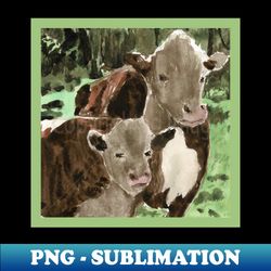 watercolor cows - aesthetic sublimation digital file - perfect for personalization