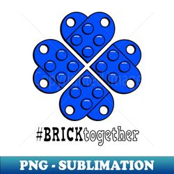 brick together heart flower - blue - instant png sublimation download - bring your designs to life