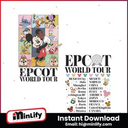 vintage mickey and friend epcot world tour png