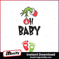 oh baby grinchmas pregnancy announcement svg