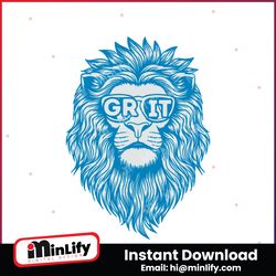 grit detroit football lion glasses svg