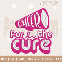 cheer for the cure embroidery design, breast cancer awareness embroidery machine file, cancer awareness embroidery desig