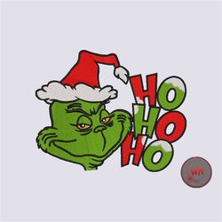 grinch ho ho ho machine embroidery design, christmas digital embroidery design, holiday embroidery design file, 4 sizes,