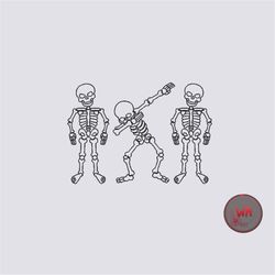 skeleton dabbing embroidery design, halloween skeleton machine embroidery, halloween machine embroidery files