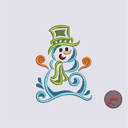 snowman embroidery design, snowman dst, snowman pes, snowman embroidery design machine files, 4 sizes