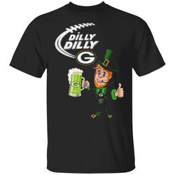 leprechaun dilly dilly beer green bay packers st patrick day trending t-shirt