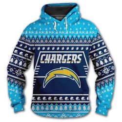 los angeles chargers hooded pullover unisex casual sweatshirt