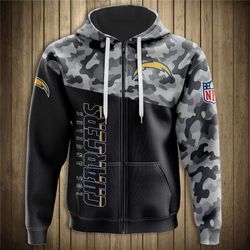 los angeles chargers military hoodie 3d style1418 all over printed