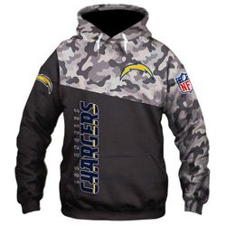 los angeles chargers military hoodie 3d style4157 all over printed