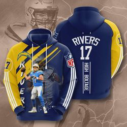 los angeles chargers philip rivers hoodie unisex 3d all over print