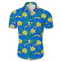 los angeles chargers tropical flower hawaiian shirt