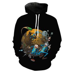 rick and morty fallout hoodies &8211 crossover pullover black hoodie