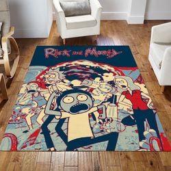 rick and morty i noel gift rug bedroom rug floor decor home decor area rug for living room bedroom rug home decor