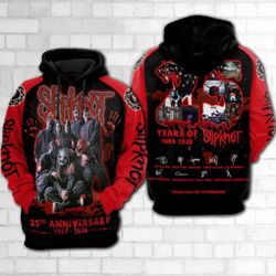 slipknot band 25th aniversary 1995 2020 3d hoodie &8211 limited edition
