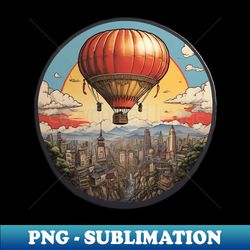 air balloon sky vintage retro established wings - decorative sublimation png file - fashionable and fearless