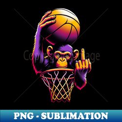 basketball monkey middle finger - png transparent sublimation design - create with confidence