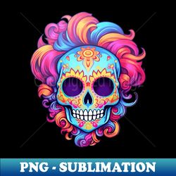 colorful mexican skull - png transparent sublimation file - perfect for sublimation art