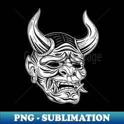 japanese demon mask skull samurai warrior dark art - high-resolution png sublimation file - revolutionize your designs