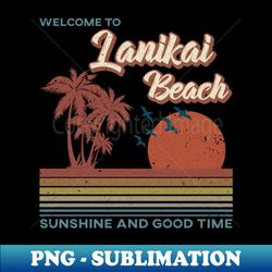 lanikai beach - lanikai beach retro sunset - special edition sublimation png file - instantly transform your sublimation projects