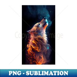 wolf wrapped in galaxies and space dust - trendy sublimation digital download - perfect for sublimation art