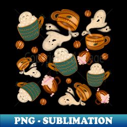 halloween autumn print in childrens drawing style - png transparent sublimation file - bring your designs to life