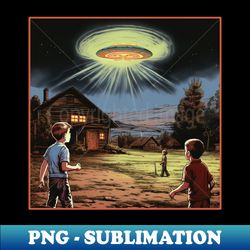 childhood ufo encounter memories vintage comics style drawing - exclusive png sublimation download - create with confidence