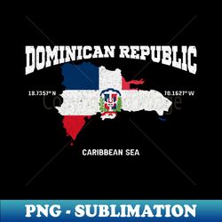 vintage dominican republic flag dominican coordinates dominican republic location dominican outfit - exclusive sublimation digital file - perfect for personalization