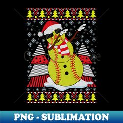 dabbing snowman christmas softball player - digital sublimation download file - perfect for personalization