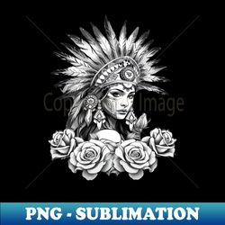 aztec woman chicano mexican azteca floral - vintage sublimation png download - unleash your inner rebellion